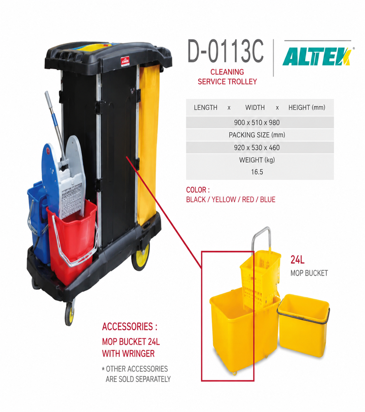 Janitorial Trolley W/ Small Buckets